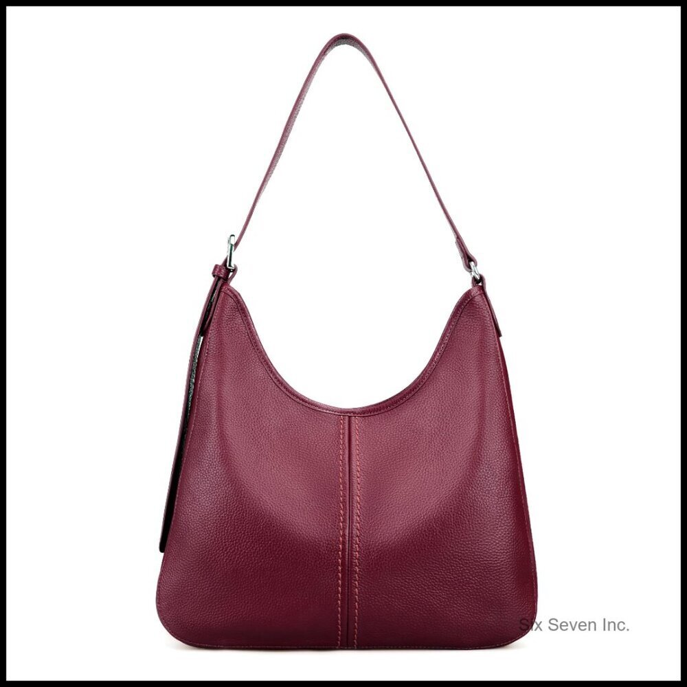 Genuine Leather Hobo Shoulder Bag Adjustable Strap Classic Minimal Chic